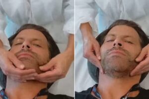 Henri Castelli faz sessão de drenagem na mandíbula após agressão no rosto
